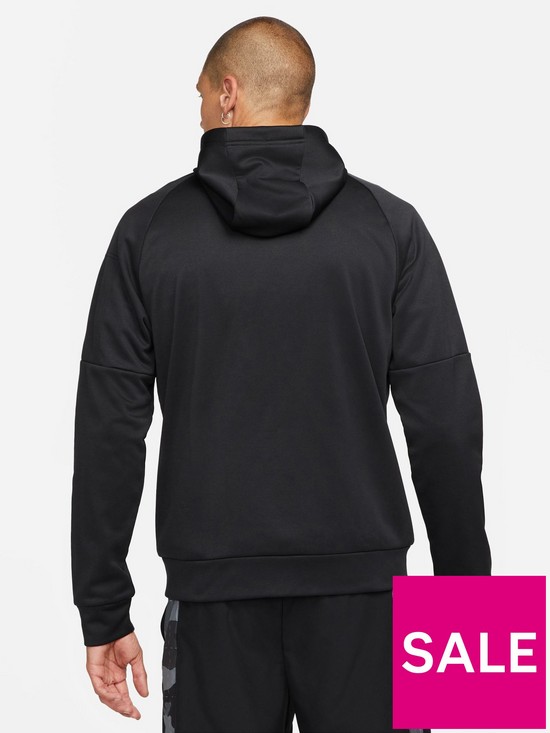 stillFront image of nike-train-therma-pullover-hoodie-blackwhite