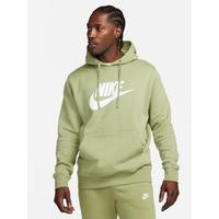 Nike Nsw Club Fleece Graphic Overhead Hoodie - Green/White | very.co.uk