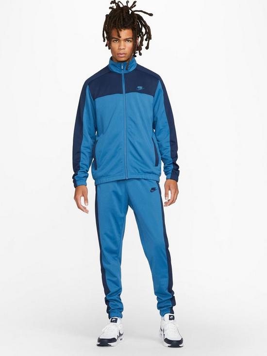 Nike NSW Contrast Polyknit Tracksuit - Blue | very.co.uk