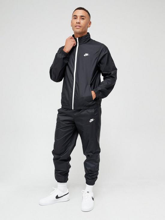 Nike NSW Lined Woven Tracksuit - Black/White | very.co.uk