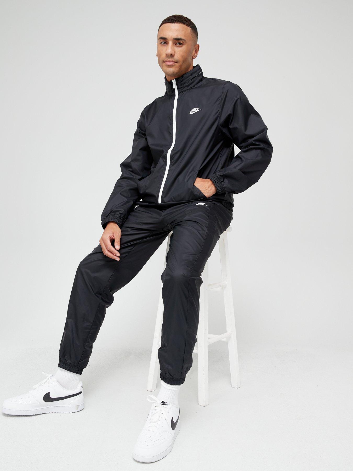 Nike NSW Lined Woven Tracksuit Black/White | very.co.uk
