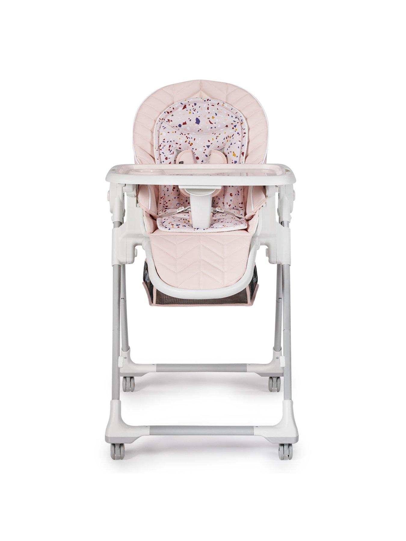 Pink and store grey high chair