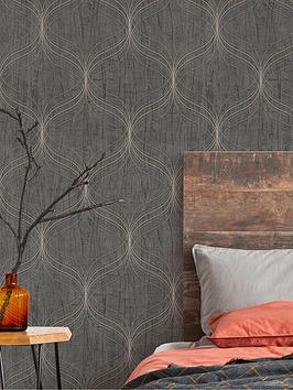 Product photograph of Boutique Optical Geo Grey Wallpaper from very.co.uk