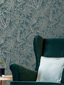 Product photograph of Boutique Paradise Emerald Wallpaper from very.co.uk