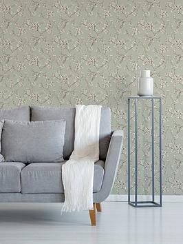 Product photograph of Boutique Eliza Sage Green Wallpaper from very.co.uk