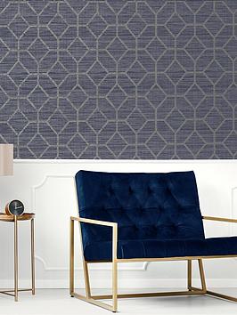 Product photograph of Boutique Asscher Geo Sapphire Wallpaper from very.co.uk