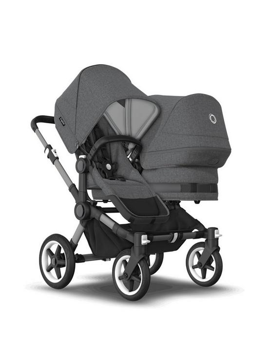 front image of bugaboo-donkey5nbspduo-extension-complete-pushchair-grey-melange_