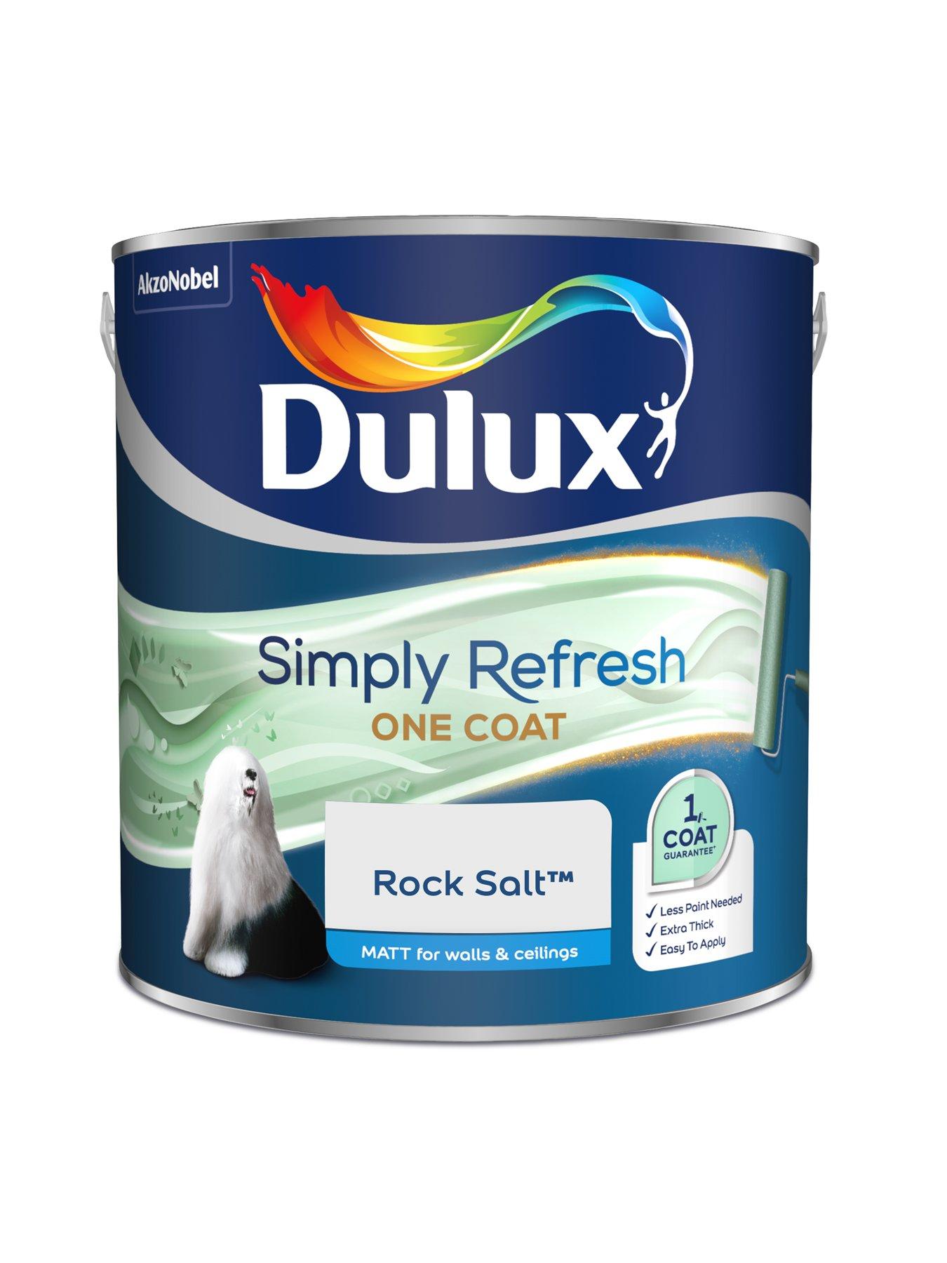 Dulux Simply Refresh One Coat Paint Rock Salt 2.5litre tin very