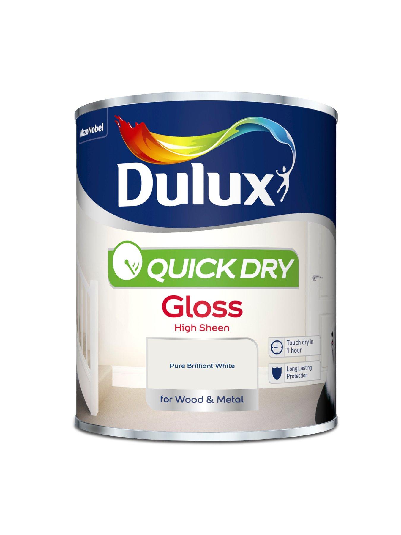 Dulux Quick Dry Gloss High Sheen Pure Brilliant White Matt Finish Wood