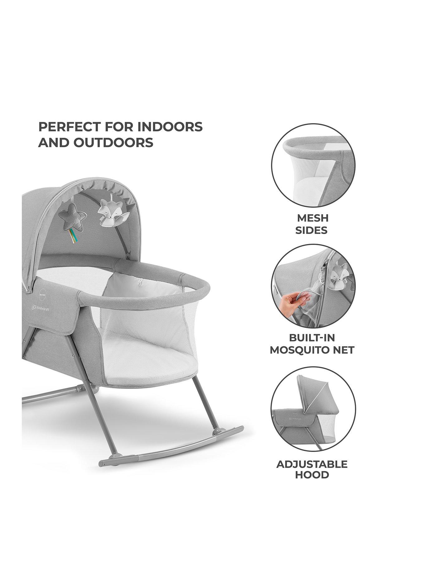 Image 3 of 8 of Kinderkraft Lovi Baby Cot/Cradle- Grey