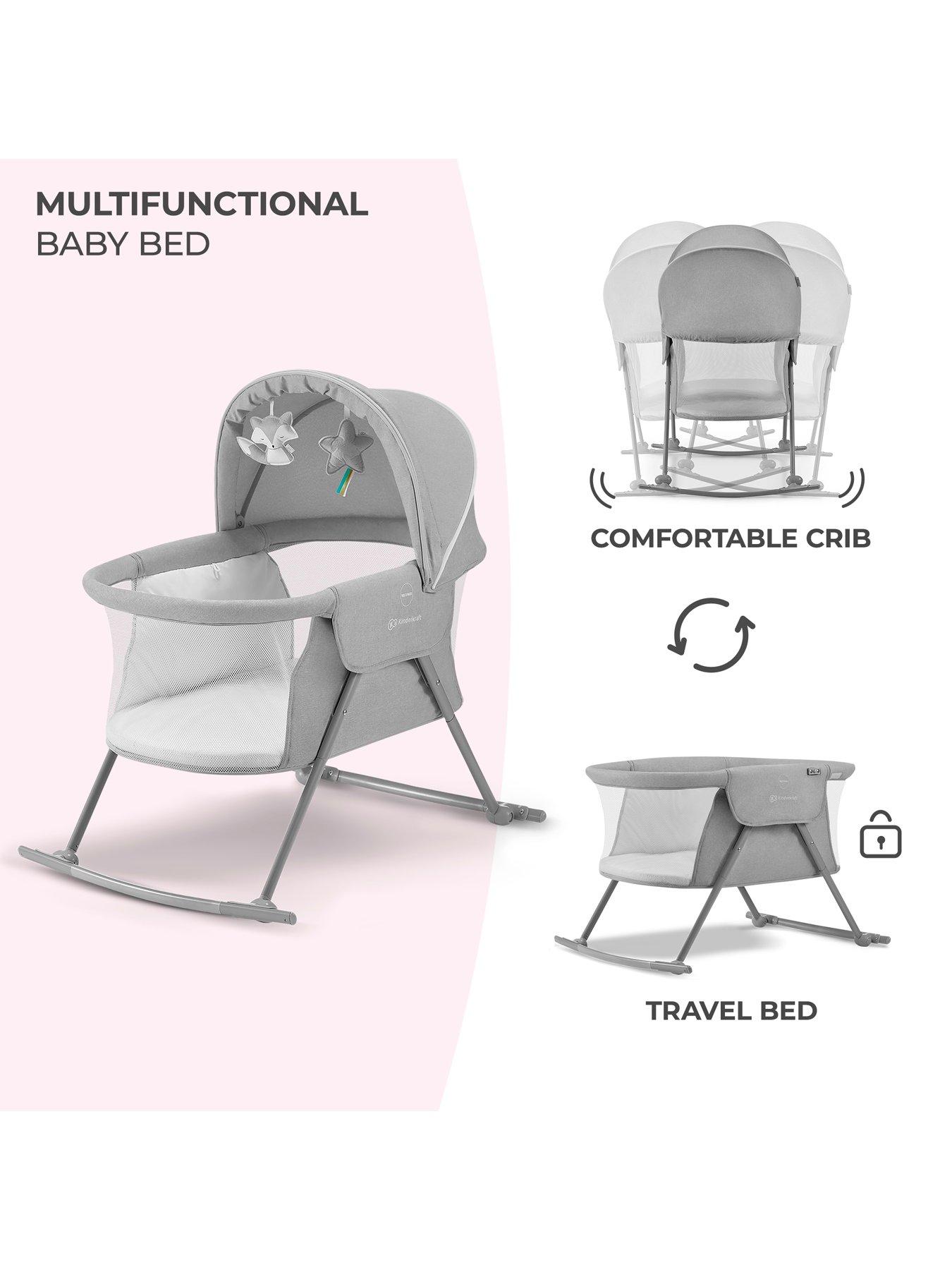 Image 4 of 8 of Kinderkraft Lovi Baby Cot/Cradle- Grey