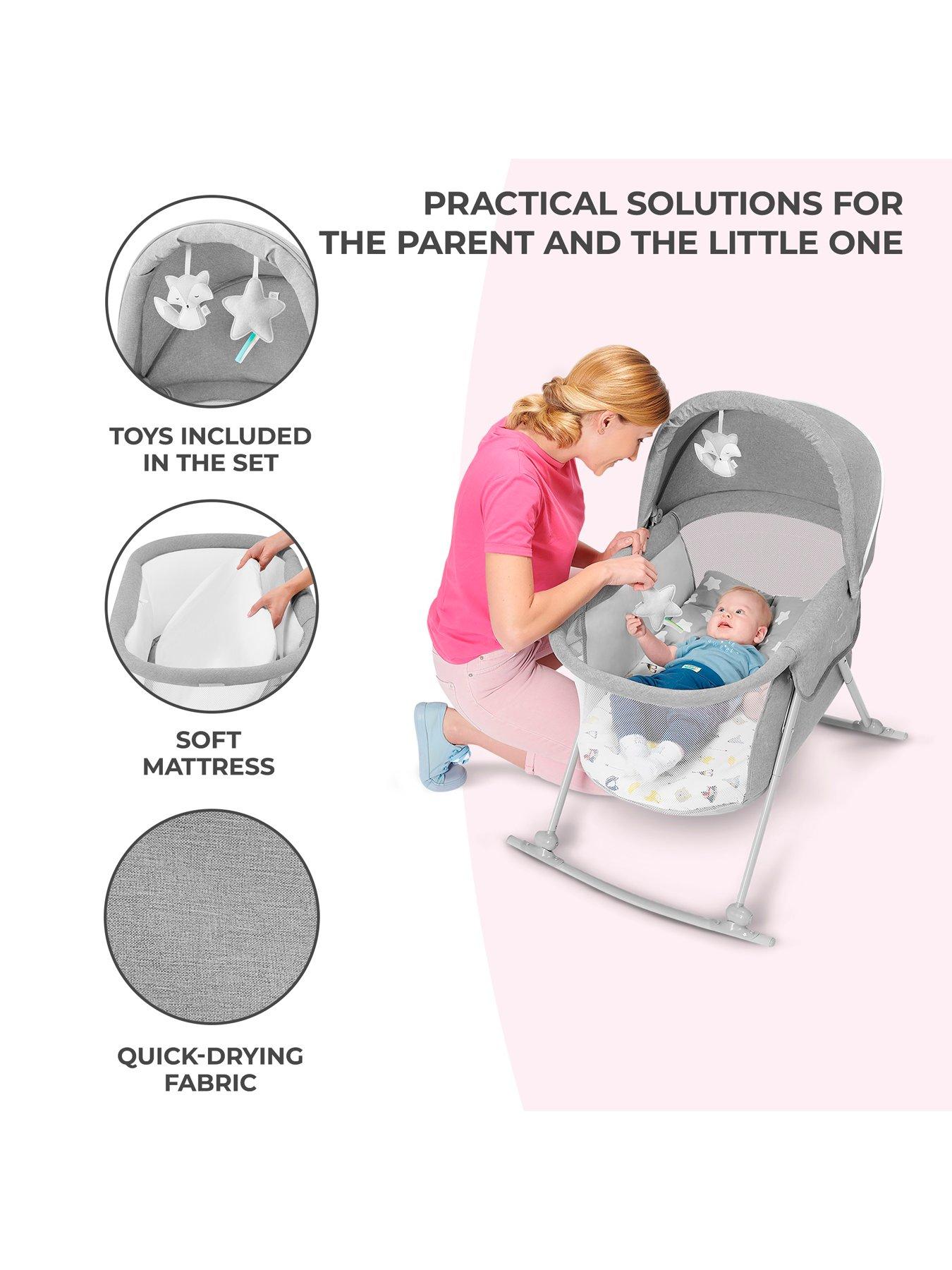 Image 5 of 8 of Kinderkraft Lovi Baby Cot/Cradle- Grey