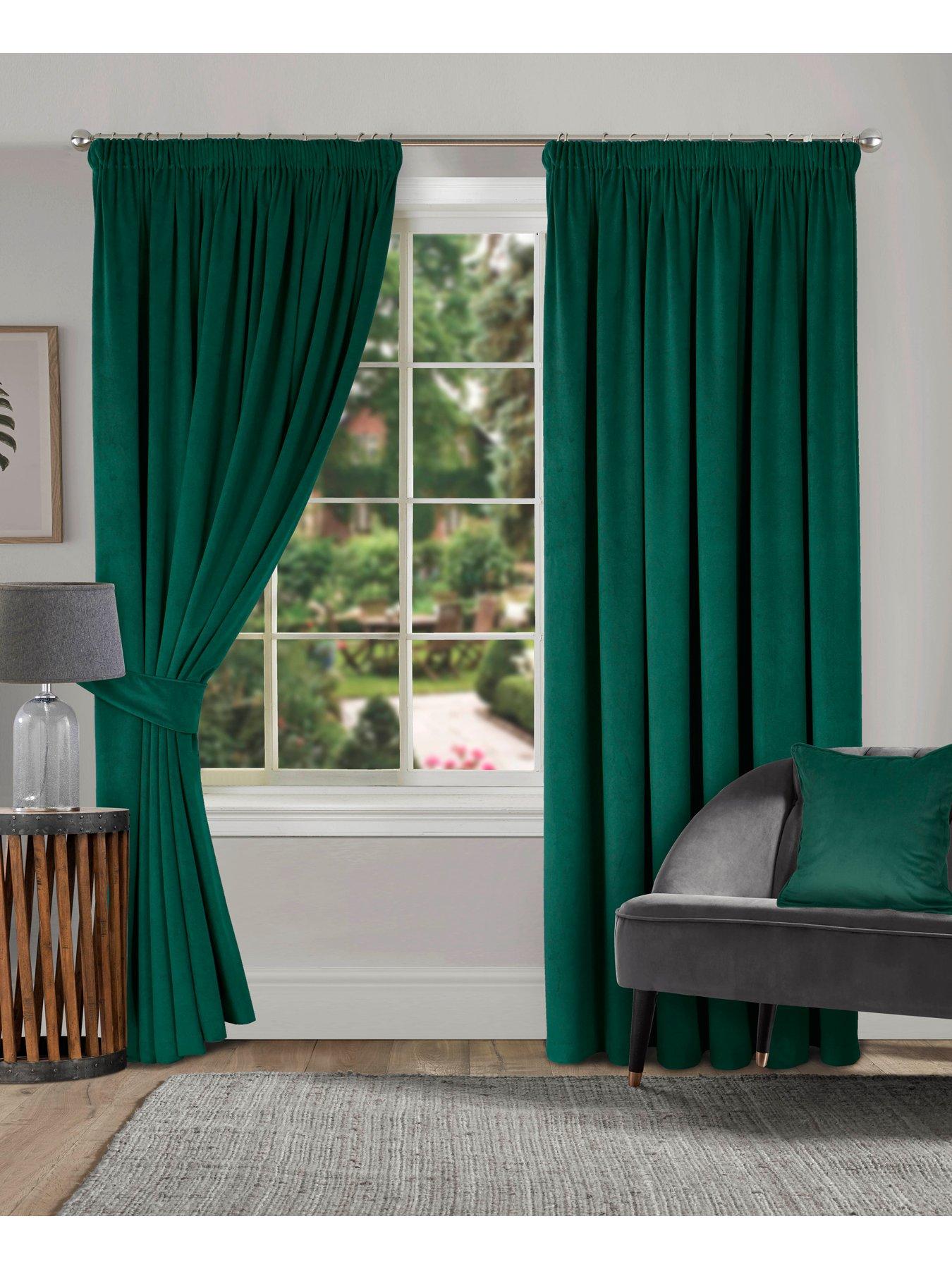 Image 1 of 3 of Very Home Montreal Velour Pencil Pleat Lined&nbsp;Curtains