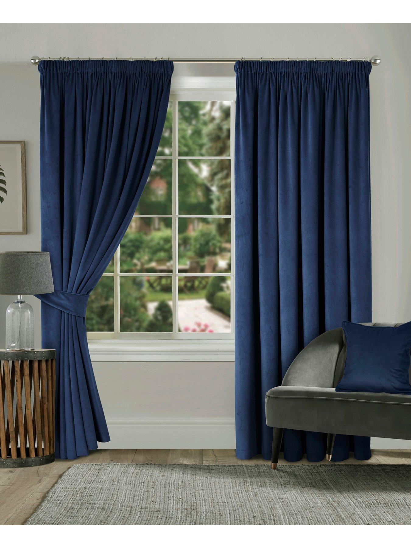 undefined Montreal Velour Pencil Pleat Lined Curtains