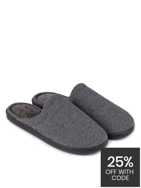 totes-waffle-mule-with-360-comfort-amp-pillowstep-slipper-dark-grey