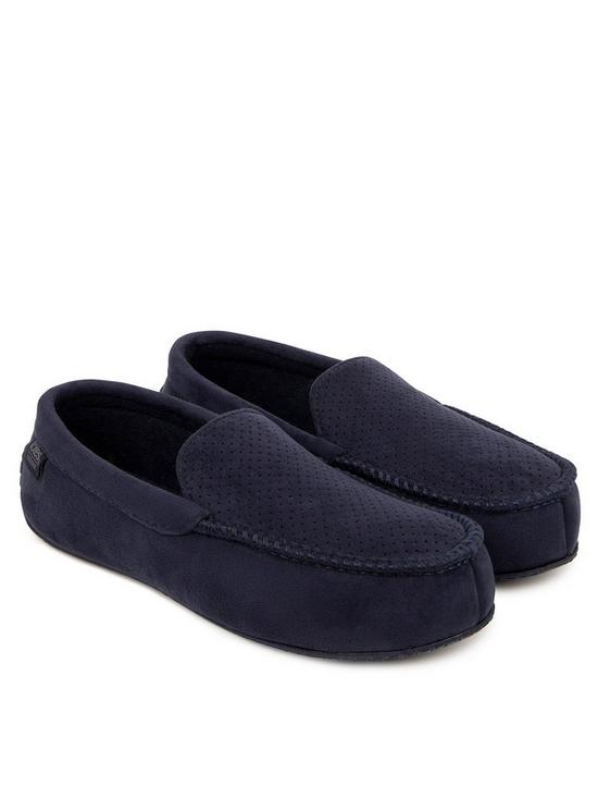 TOTES Mens Airtex Suedette Moccasin Slippers with Memory Foam ...