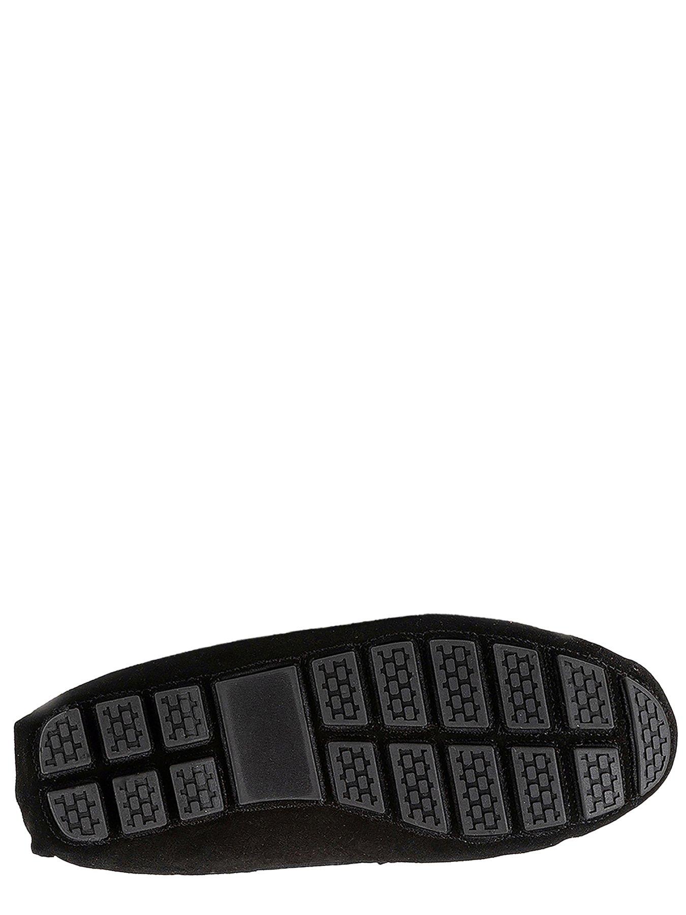 TOTES Mens Real Suede Moccasin Slippers Black Very