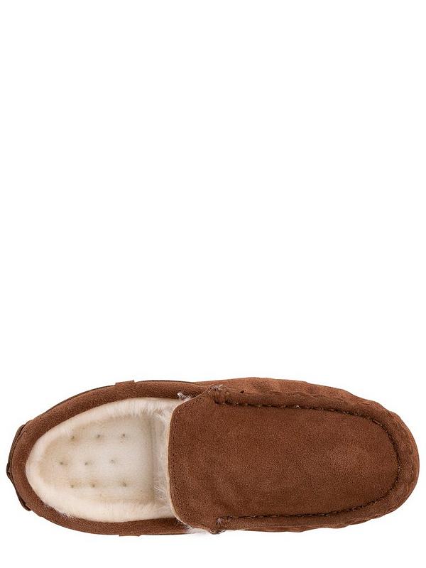 TOTES Real Suede Moccasin Slippers - Tan | Very.co.uk