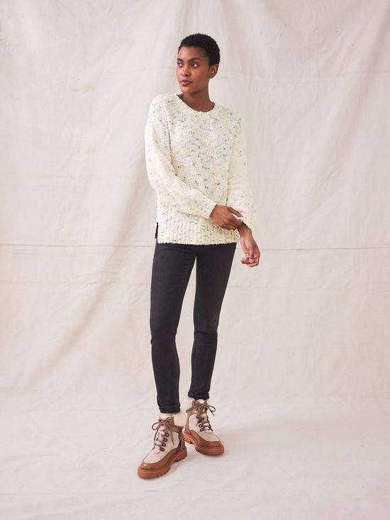 front image of white-stuff-weekend-bobble-jumper--white