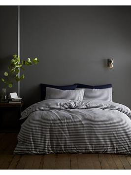 Product photograph of Content By Terence Conran Conran Fulham Jersey Stripe Cotton Duvet Cover Set from very.co.uk