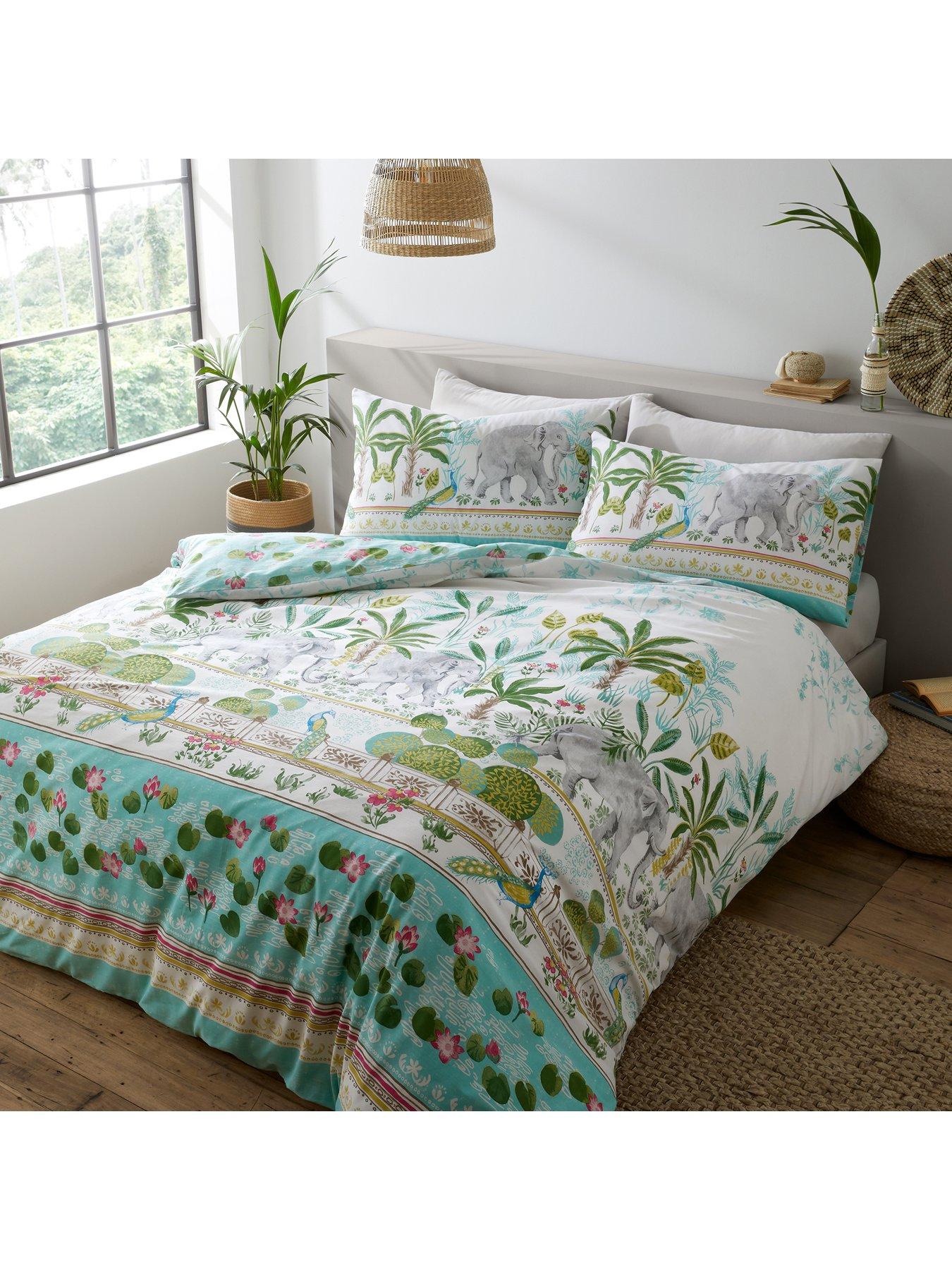 Product photograph of Pineapple Elephant Elephant Oasis Duvet Cover Set from very.co.uk