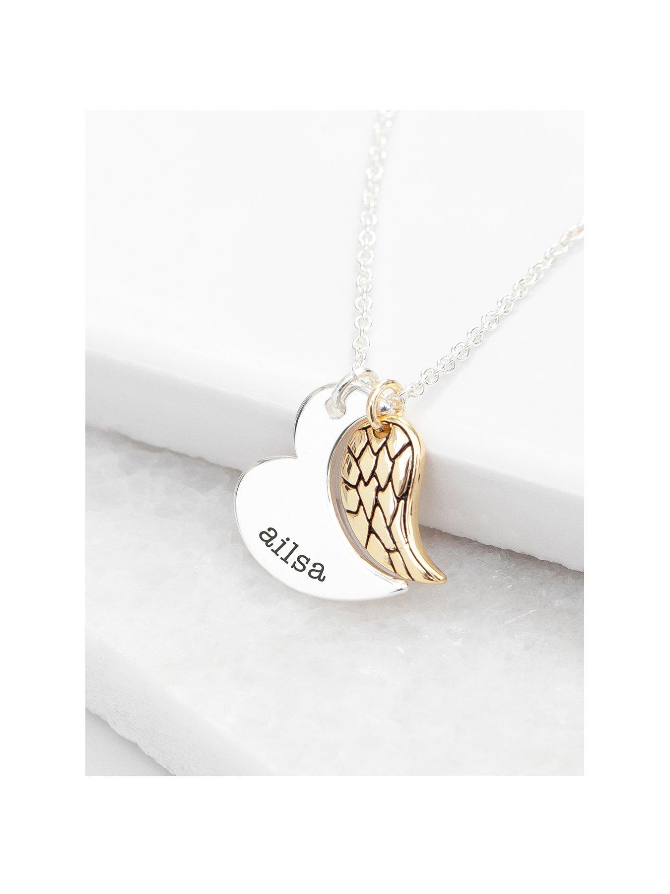 Sterling silver heart on sale with wings pendant