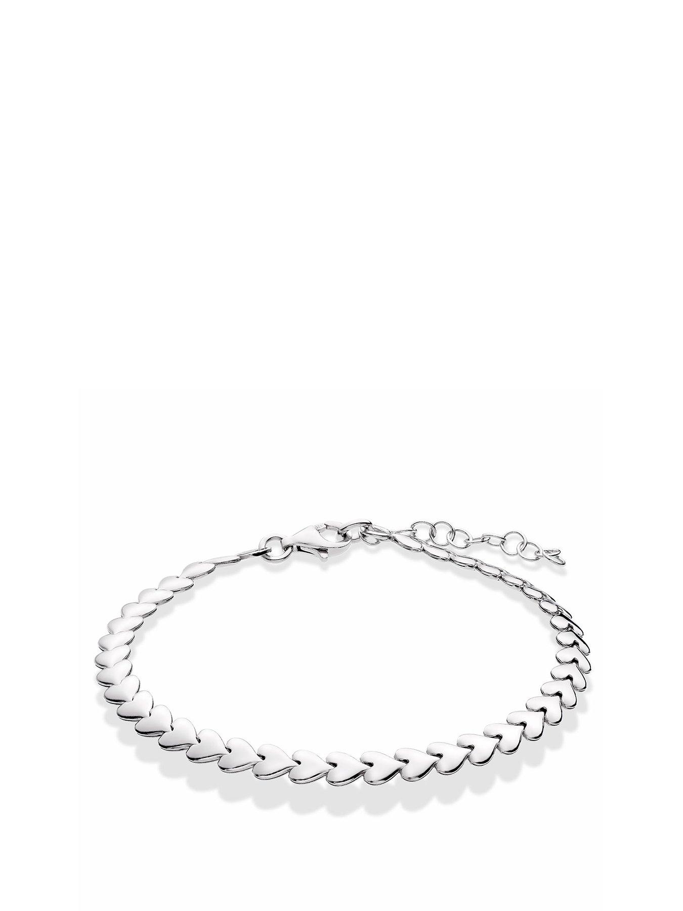 Silver Heart Link Bracelet