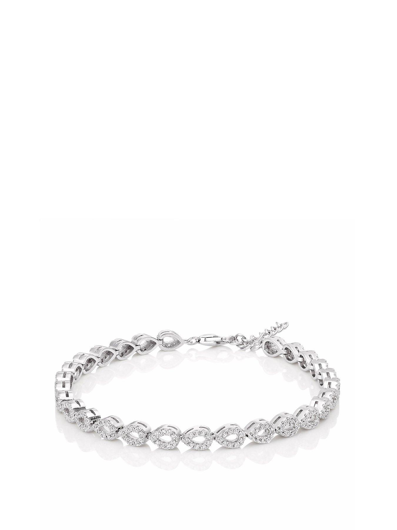 undefined Silver Cubic Zirconia Pear Bracelet
