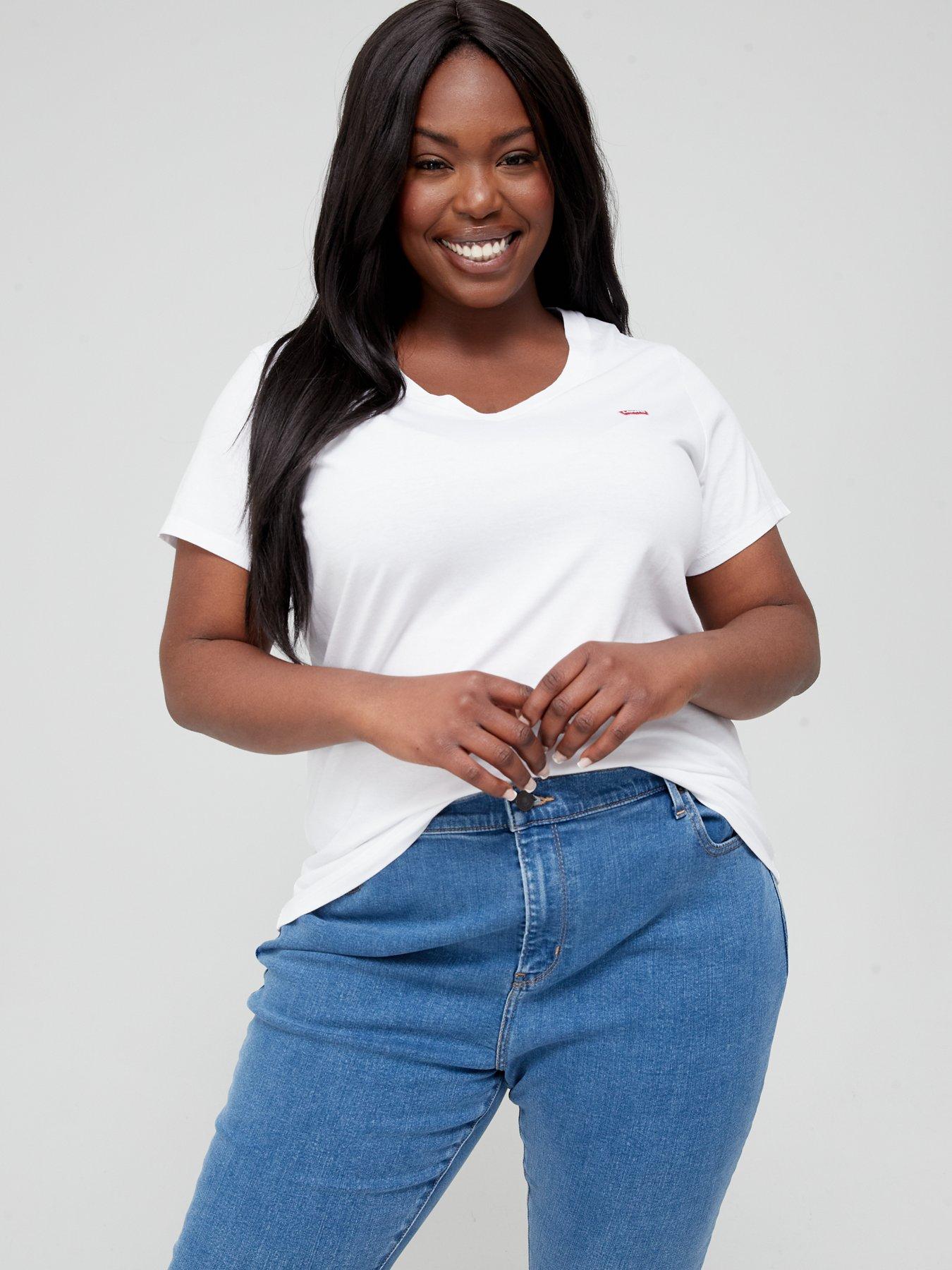 Plus size white levi jeans online