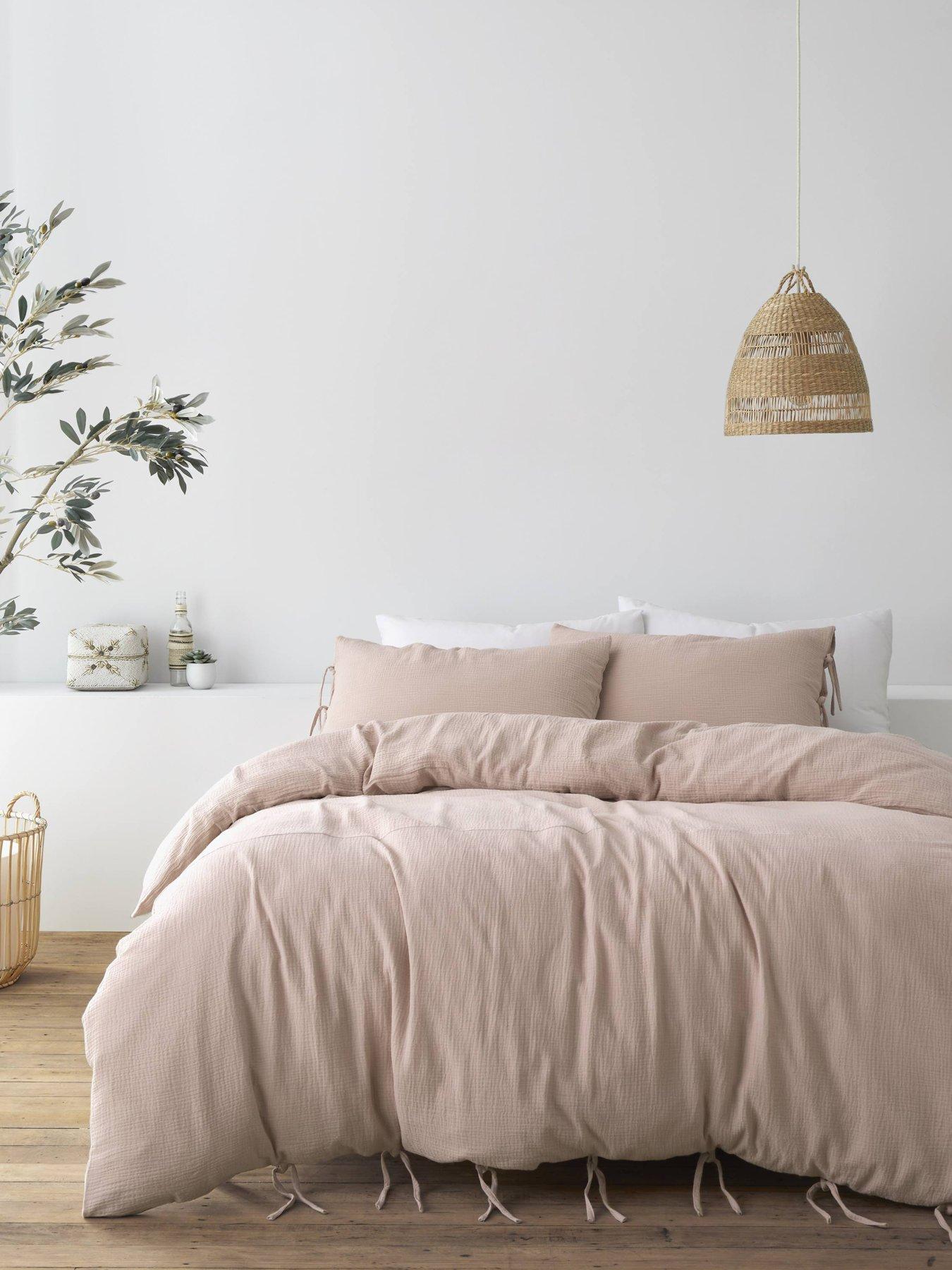 Product photograph of Catherine Lansfield Afra Cotton Muslin Duvet Set from very.co.uk