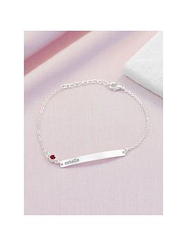 treat republic personalised silver birthstone swarovski crystal bracelet