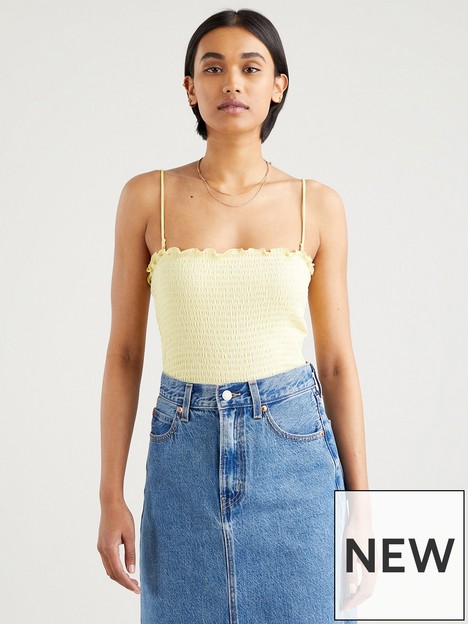 levis-shirred-tank-top-yellow