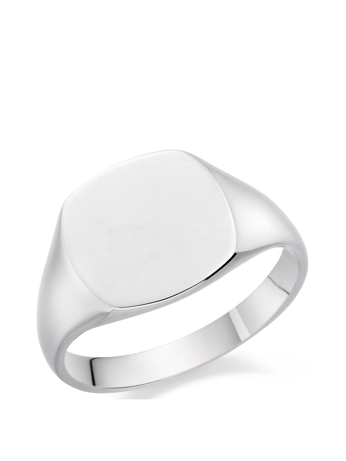 Jewellery & watches White Gold Cushion Signet Ring