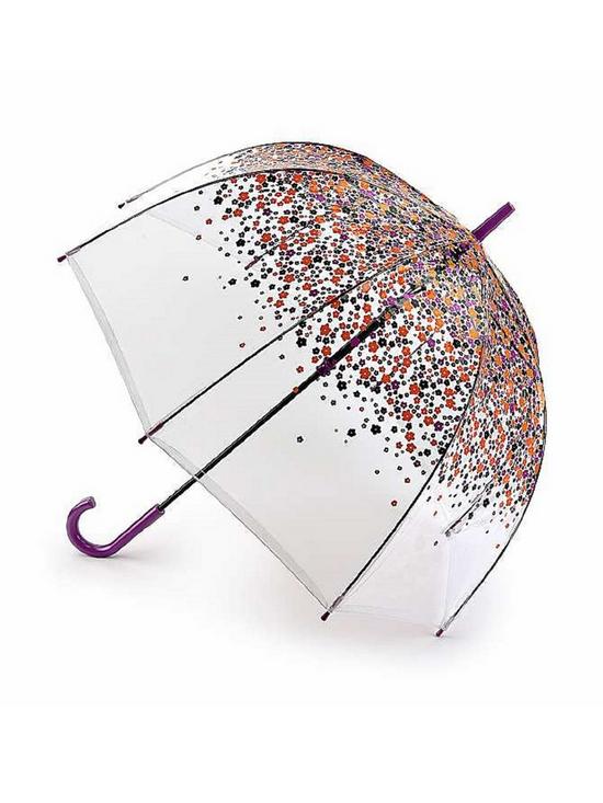 front image of fulton-clear-with-flower-scatter-print-umbrella-multi