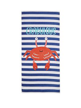 Product photograph of Catherine Lansfield Crabulous Beach Towel from very.co.uk