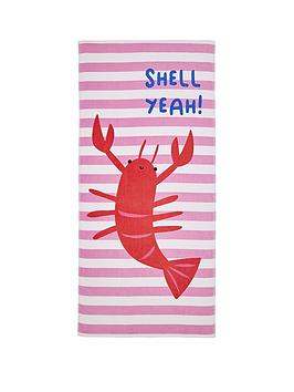Product photograph of Catherine Lansfield Shell Yeah Beach Towel from very.co.uk
