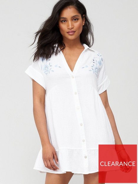 river-island-embroiderednbspmini-shirt-dress-white