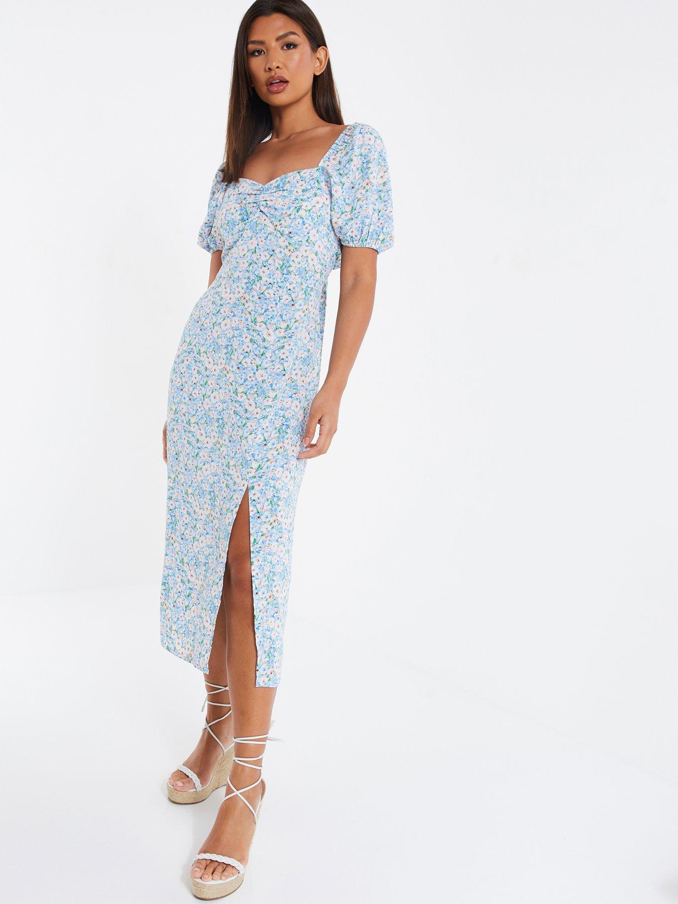 quiz ditsy print midi dress