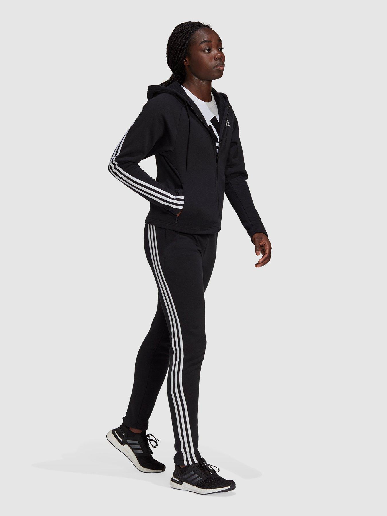 adidas Sportswear Womens Linear Tracksuit - Black/White