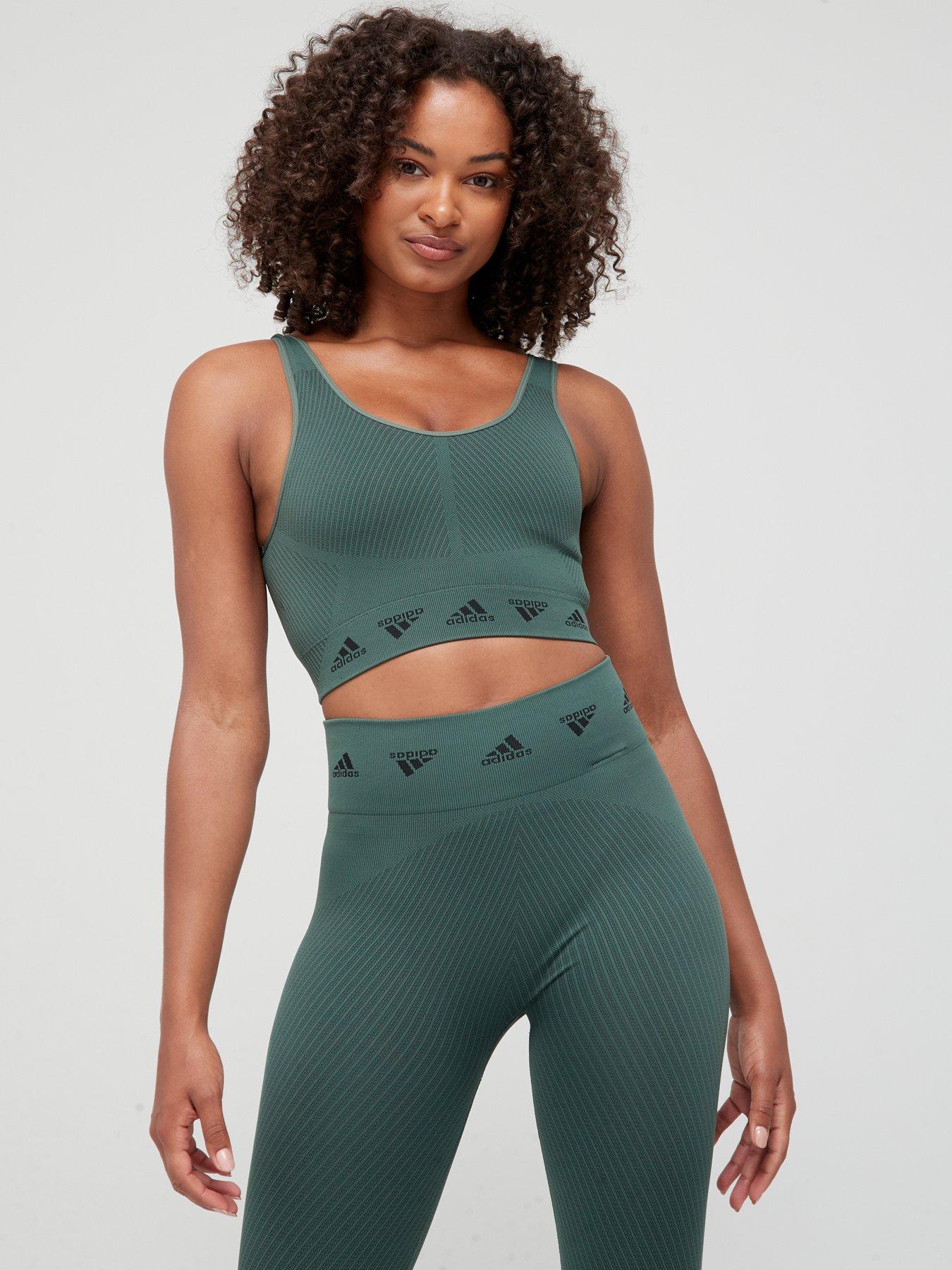 adidas Aeroknit Bra - Light Support - Dark Green