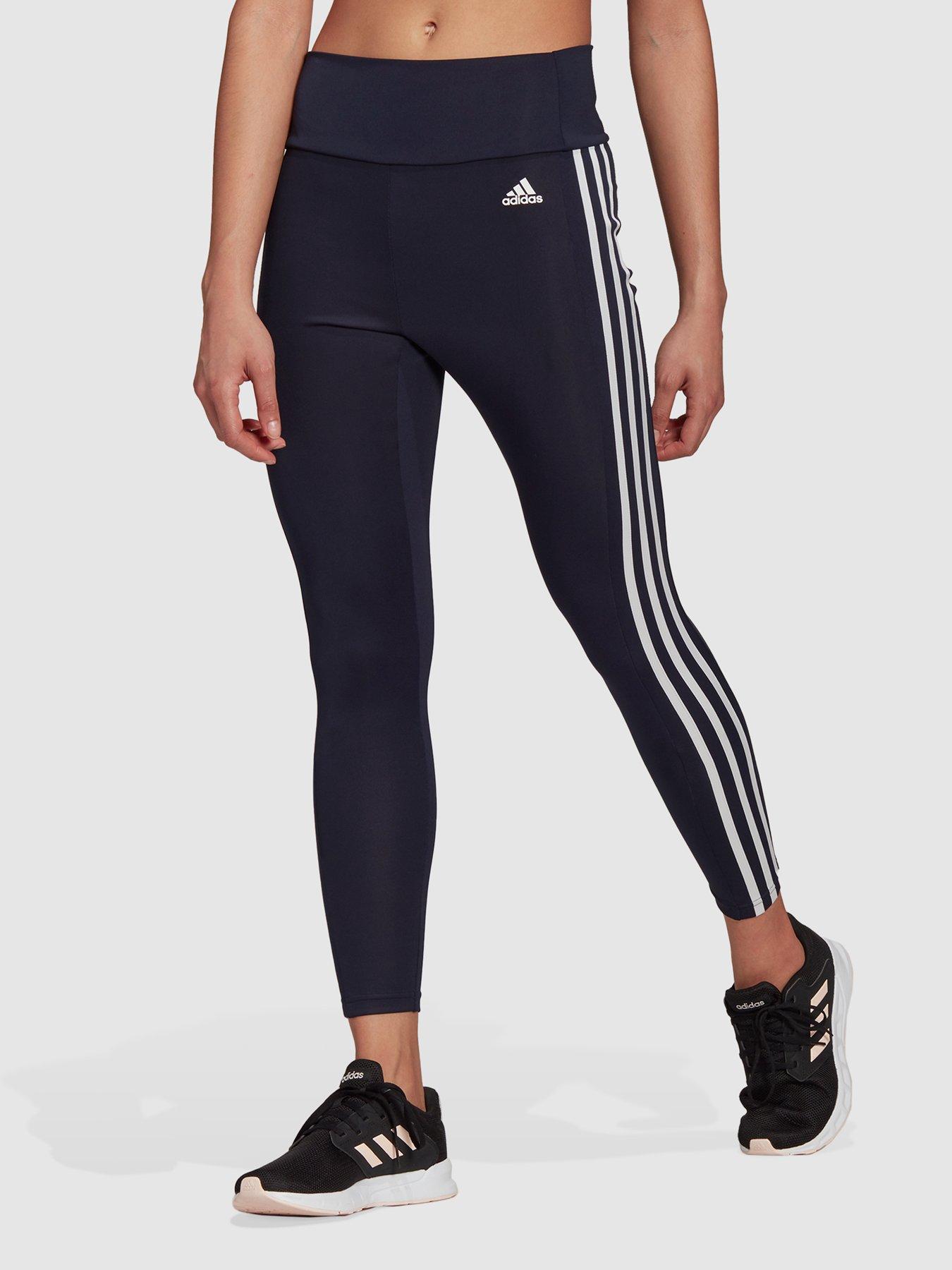 adidas navy 3 stripe leggings