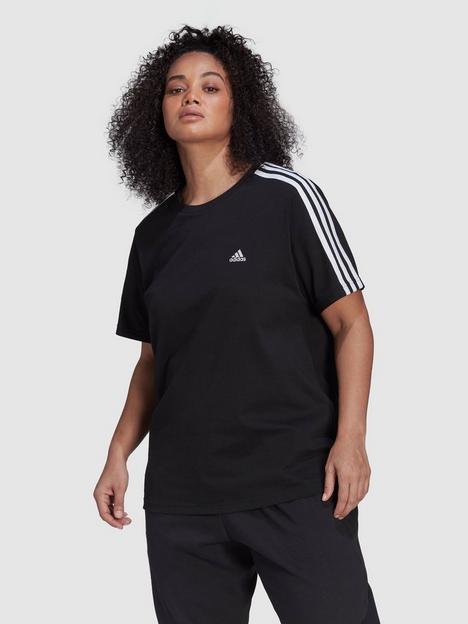 adidas-sportswear-womens-3-stripes-tee-plus-size-blackwhite