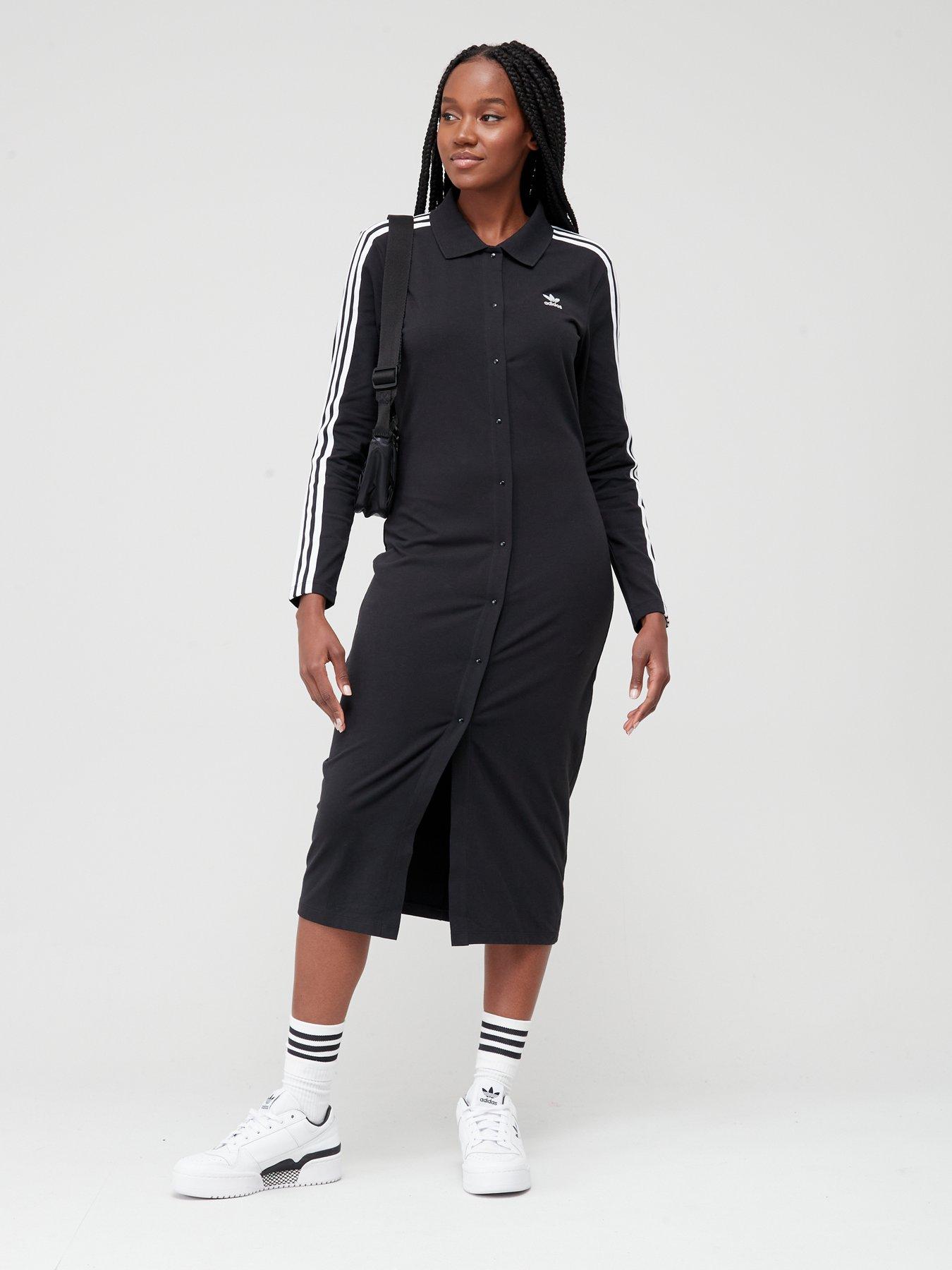 adidas Originals Long Sleeve Dress - Black | very.co.uk
