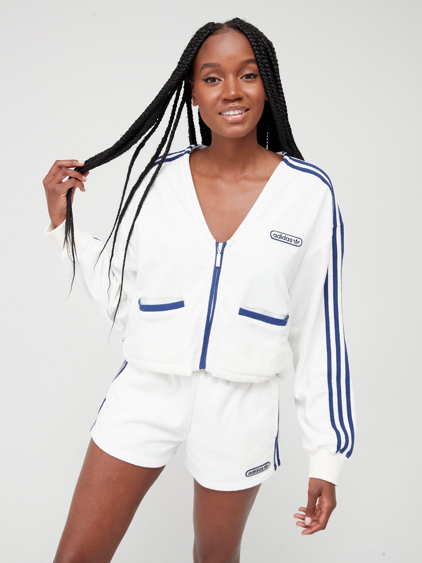 adidas white cardigan