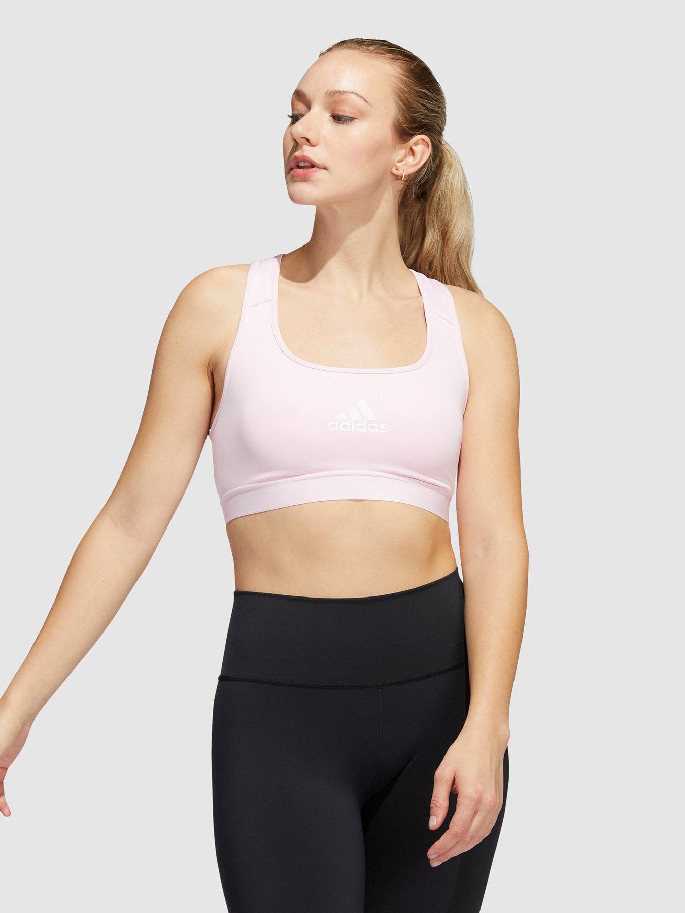 adidas Power Medium Support Bra - Light Pink | very.co.uk