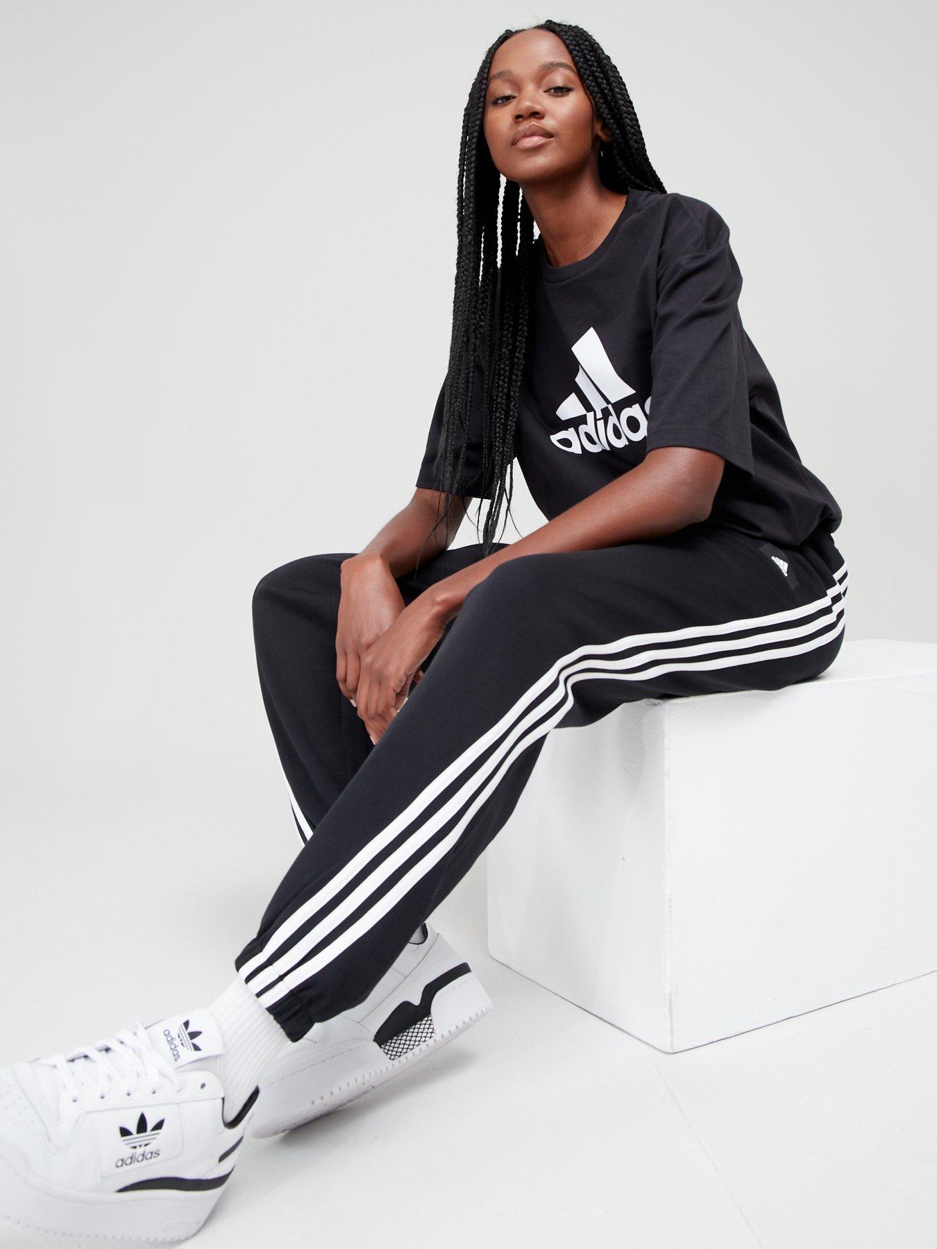 adidas Future Icons 3 Stripes Pant - Black | Very.co.uk