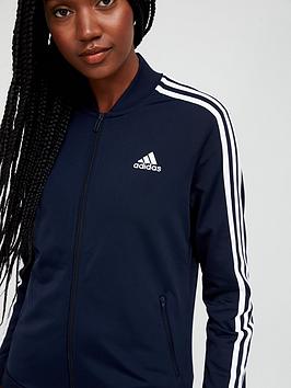 adidas sportswear essentials 3 stripes tracksuit - navy
