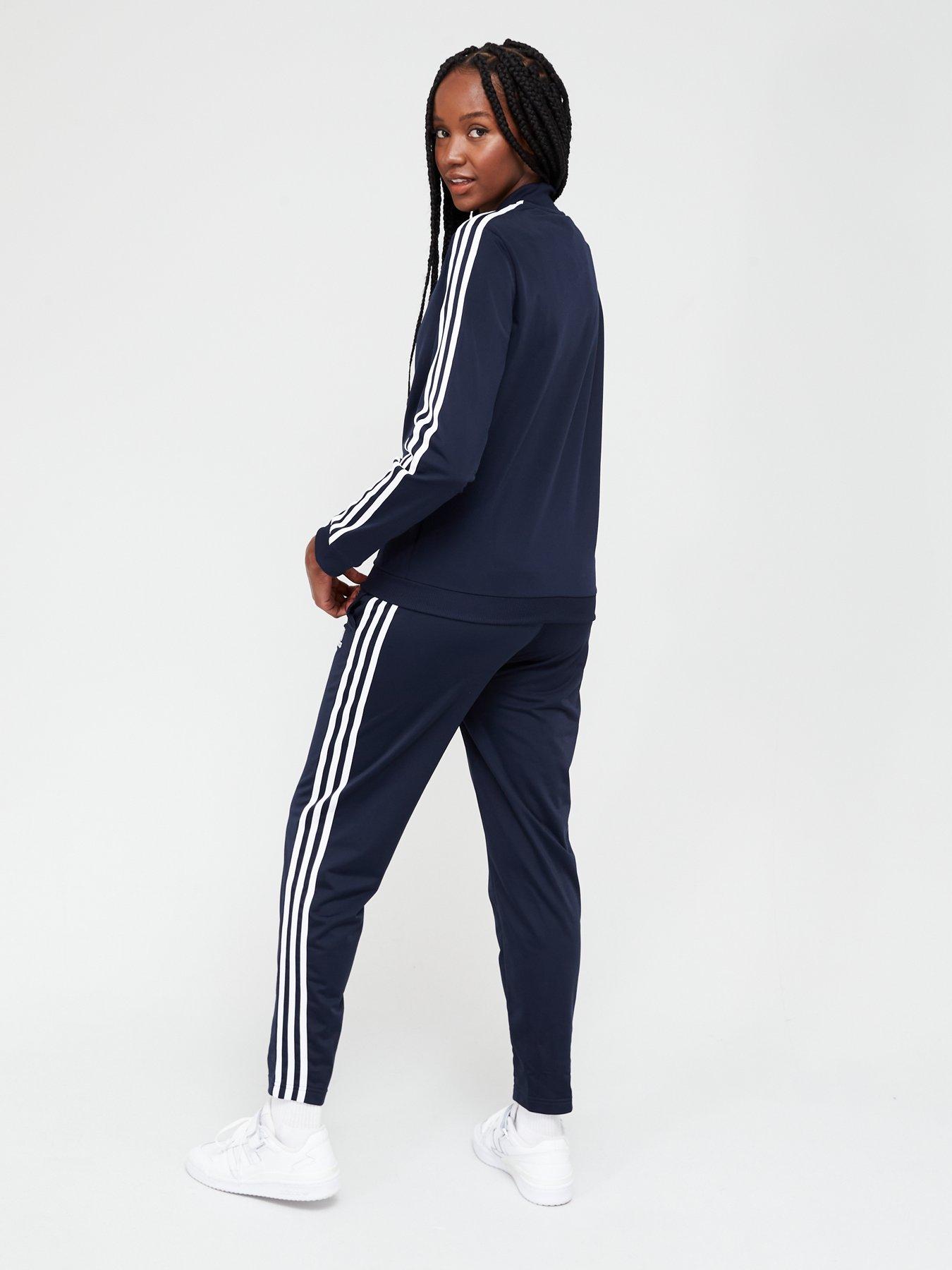 Grey and navy adidas hot sale tracksuit