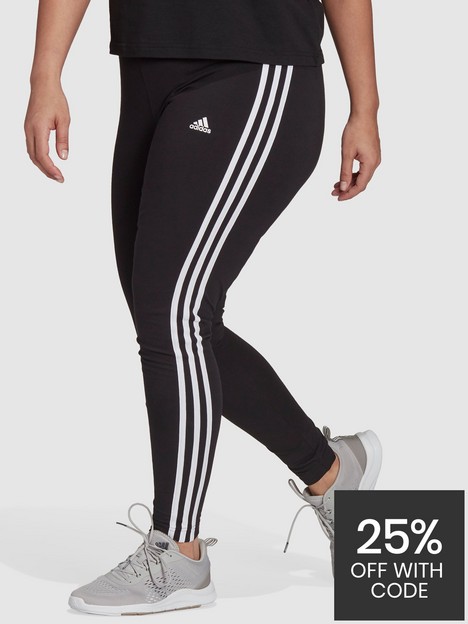 adidas-sportswear-essentials-3-stripes-leggings-blackwhite