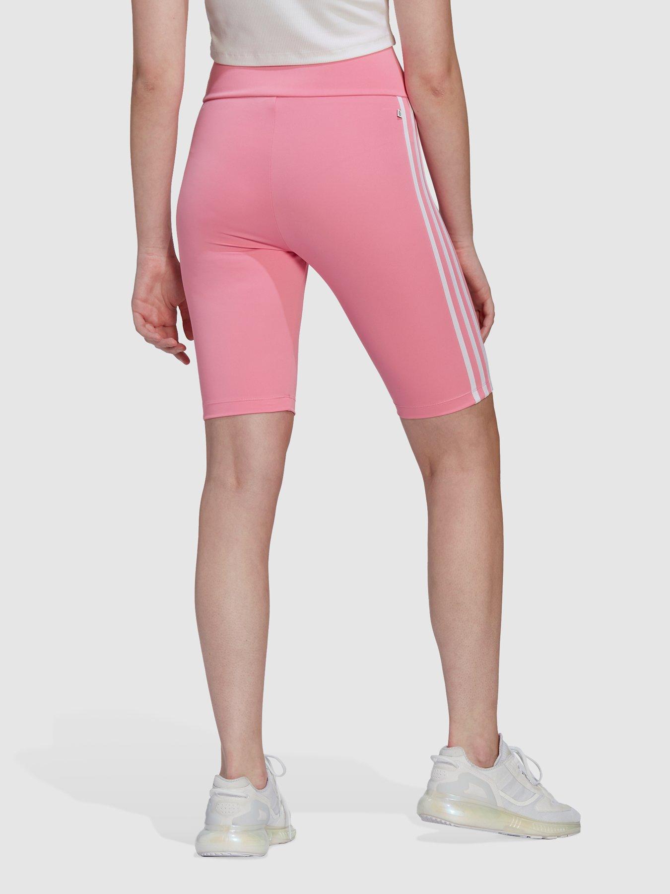 adidas Originals 3 Stripes High Waist Short Tights Pink very